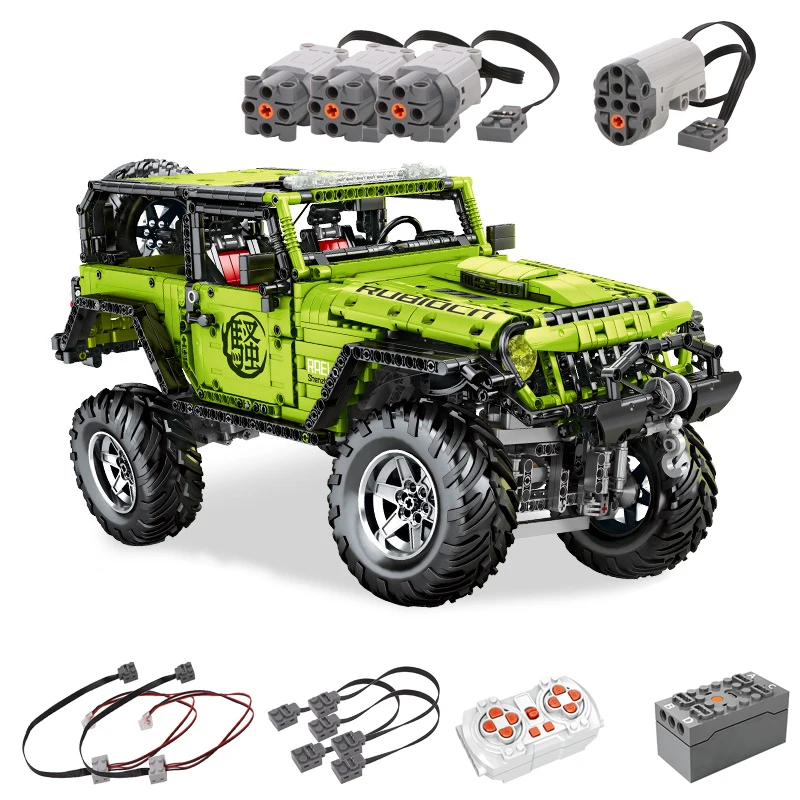 

IN STOCK MOC Technical Green Remote Control Off-Road Vehicle Building Blocks Car Bricks Model Toys for Boys Birthday Gift Set