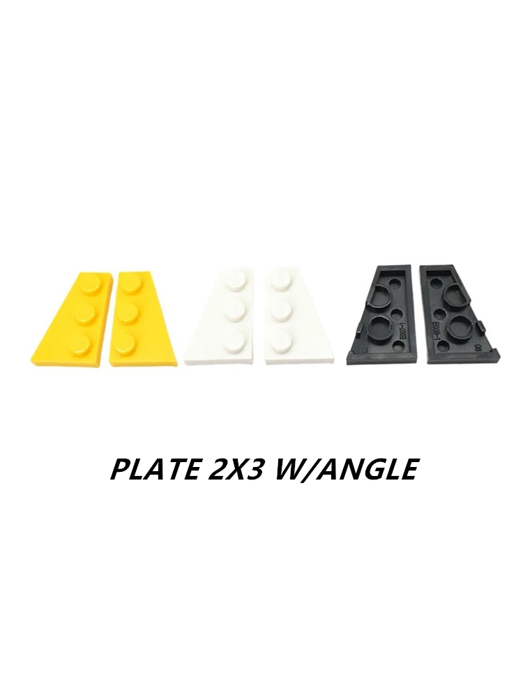 80 pièces plaque gauche et droite 2X3 avec ANGLE Compatible 43722 43723 rond et Angles briques autobloquantes blocs de construction jouets accessoires