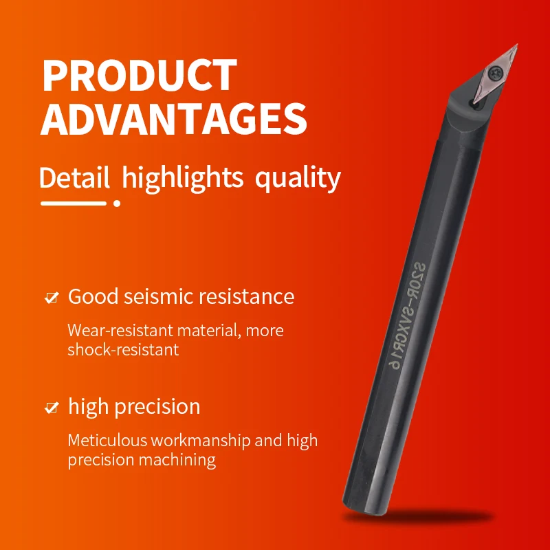 Imagem -02 - Cnc Carbide Insert Turning Bar Holder S16q-svxcr11 S20r-svxcr16 S25s-svxcr16 S32t-svxcr16 Cnc Ferramenta Indexável Use Vcmt Vcgt11 16