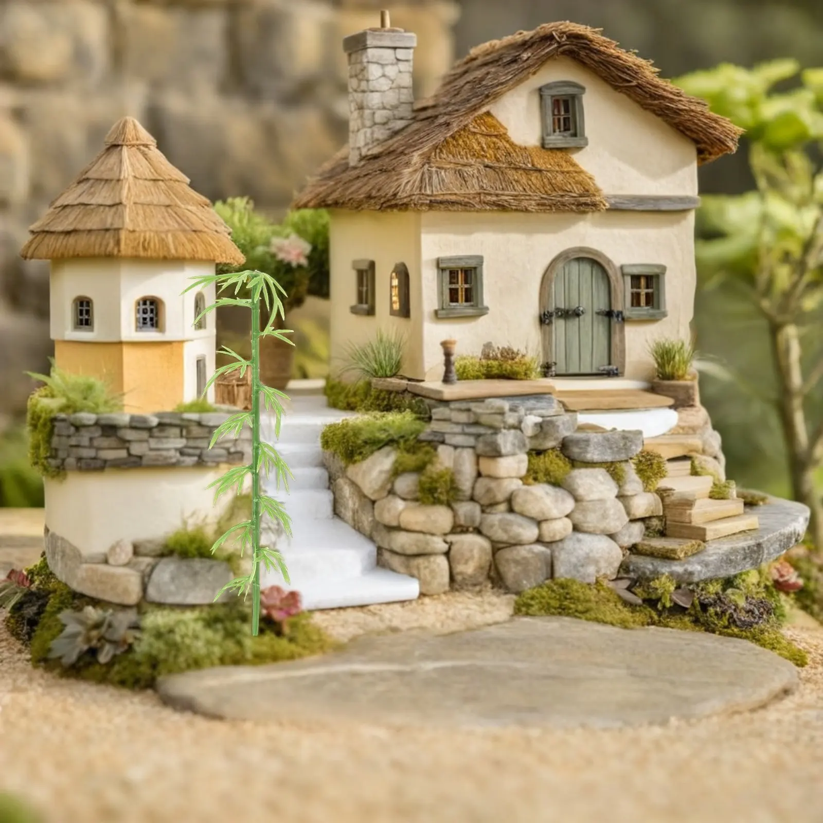 Miniature Bamboo Trees 50Pcs Realistic Plastic Model Plants for Fairy Gardens Architectural Landscapes