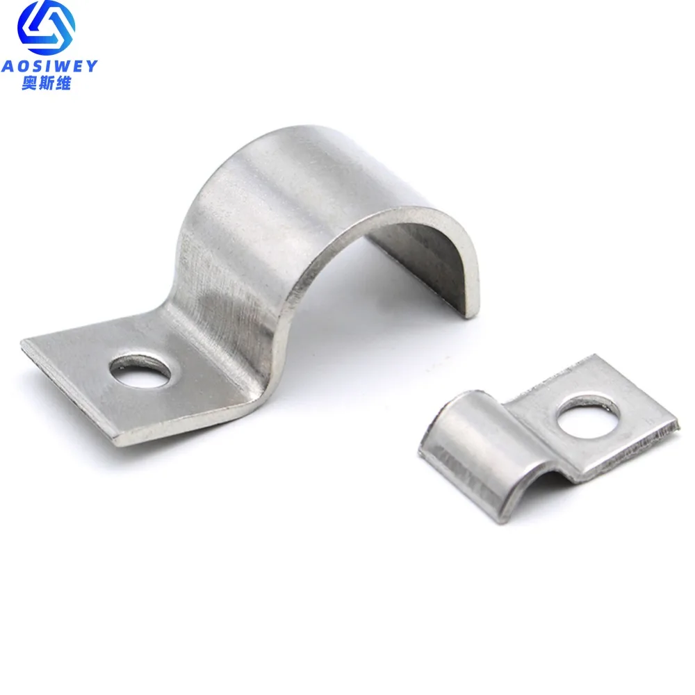 10pcs P-Type Stainless steel Single pipe Clamp Instrument Line/Wire/Tubing/Gas pipe Cable Clamp Building Installation Fixed Clip