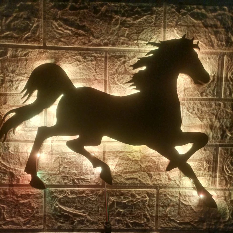 ZK50 Creative Horse Luminous Color Changing LED Wall Lamp Furniture Home Decoration Background Wall Luminous USB Night Light