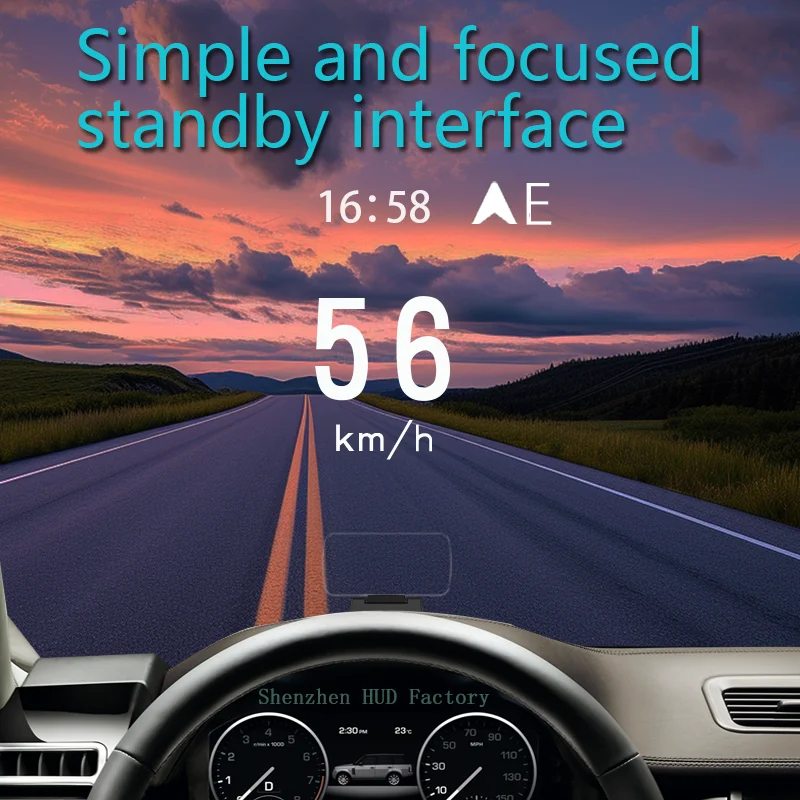 HUD navigator; Gesplitste HUD; snelheidsmeter, hoogtemeter, tijd; Draadloze CarPlay/HiCar/Android Auto schermspiegeling; Luchtbeeld van 2-3 meter; autoweergave; Slimme HUD; HUD-fabriek