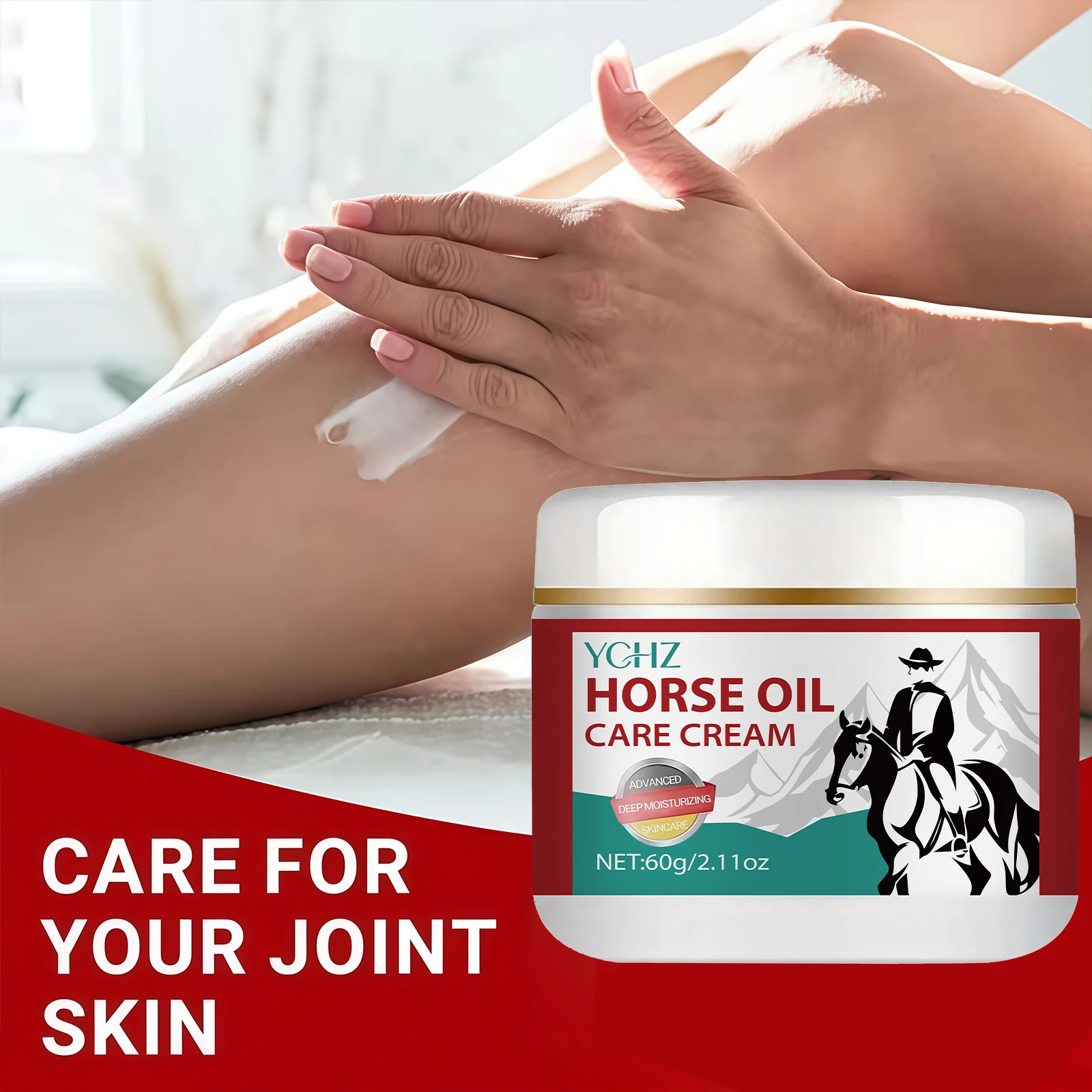Horse Oil Ointment, Instant Skin Care. Contains Ginger, Chamomile, and Hyaluronic Acid. Not Greasy, Easy to Absorb, Provides 72 Hours of Lasting Warmth and Hydration.