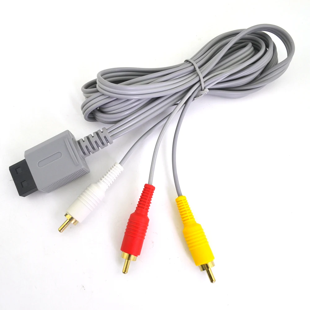 1.8m Component cable Audio Video AV Composite 3 RCA Cable for Main 480p video output for  Wii console