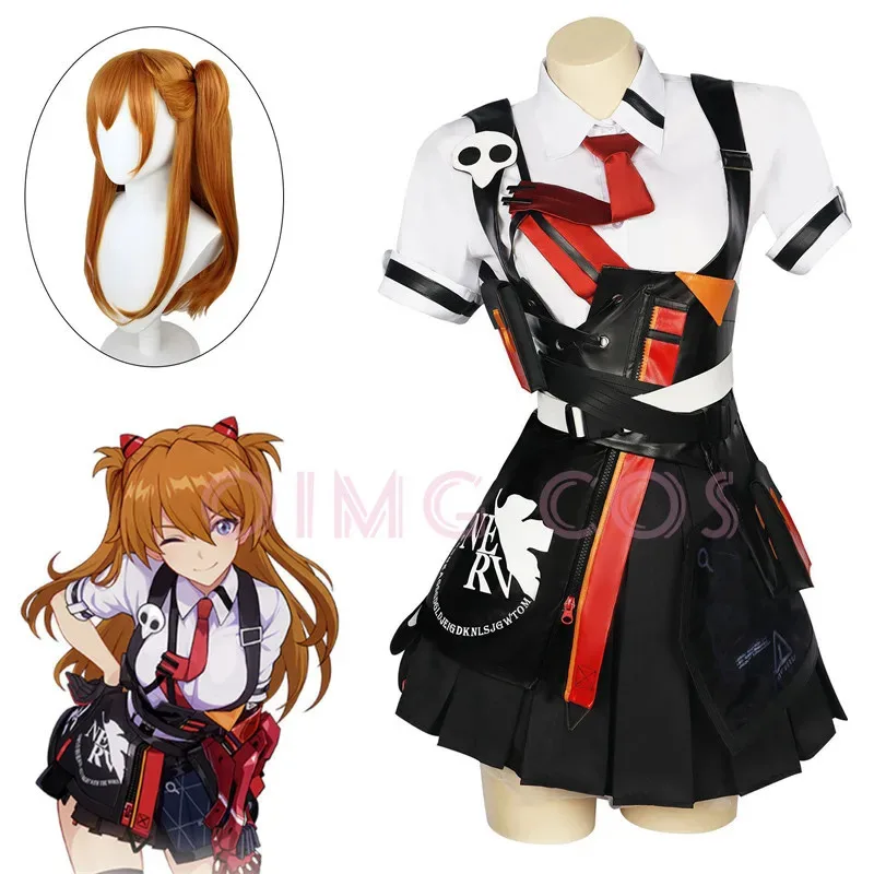 

Asuka Langley Soryu Cosplay Costume Honkai Impact 3 Adult Carnival Uniform Wig Anime Halloween Costumes Women Game