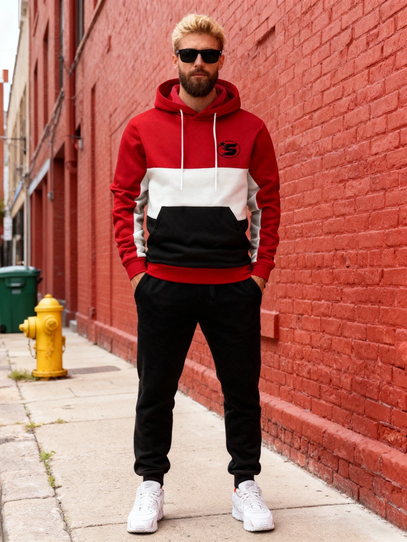 

Мужской комплект из 2 предметов, модная толстовка в сочетании со свободными повседневными брюками. | удобная и теплая ткань, мужской комплект с капюшоном.