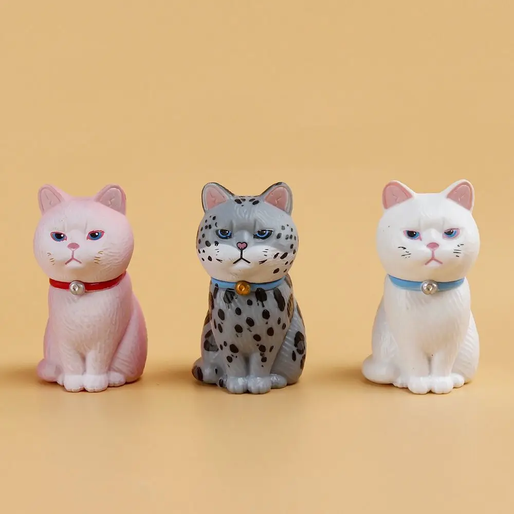 Statue en PVC, modèle de chat simulé, petite cloche, chat noir assis, jouet créatif, dessin animé, Mini chat, ornement, cadeau d'anniversaire