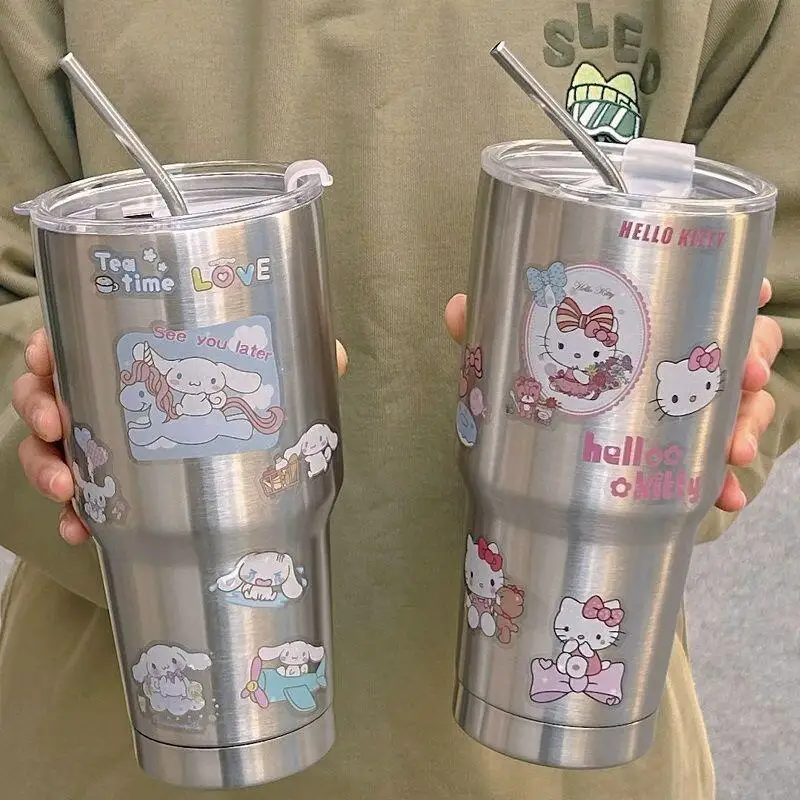 

Sanrio Hot Water Cup Cold Drink Cup Hello Kitty Large Capacity Portable Adult Outdoors Cartoon Diy Best Seller Hit Product