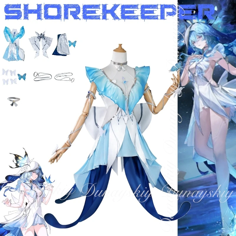 Wuthering Waves 게임 The Shorekeeper 블랙 쇼어의 잠수 스타 리버 슬리퍼 코스프레 의상 세트의 한 캐릭터