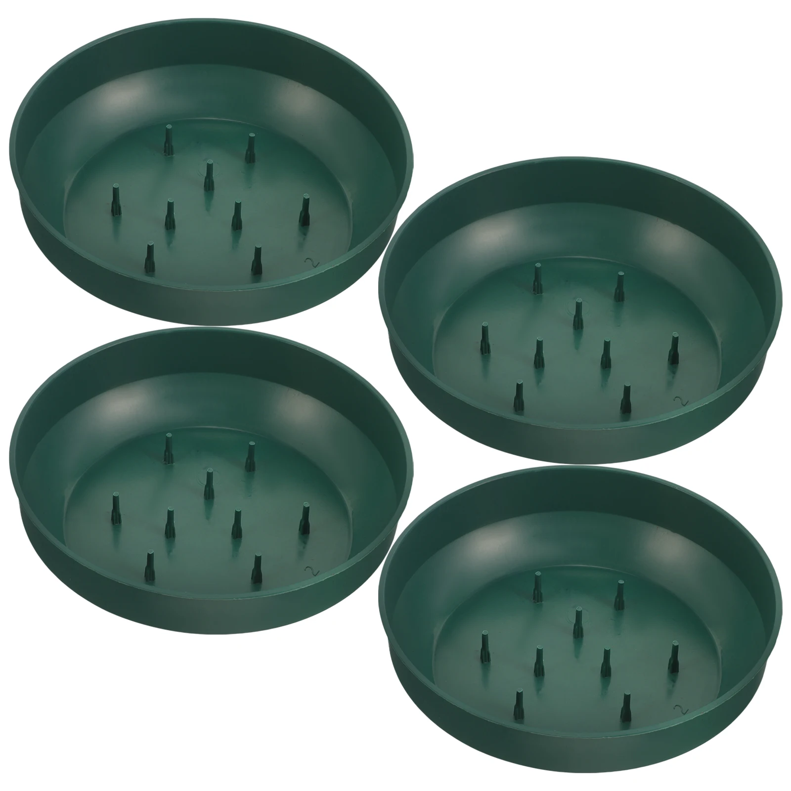 

4 Pcs Circular Floral Mud Trays Plastic Round Arrangement Supplies Suction Cups Weddings Artificial Silk Dried Flowers Holder
