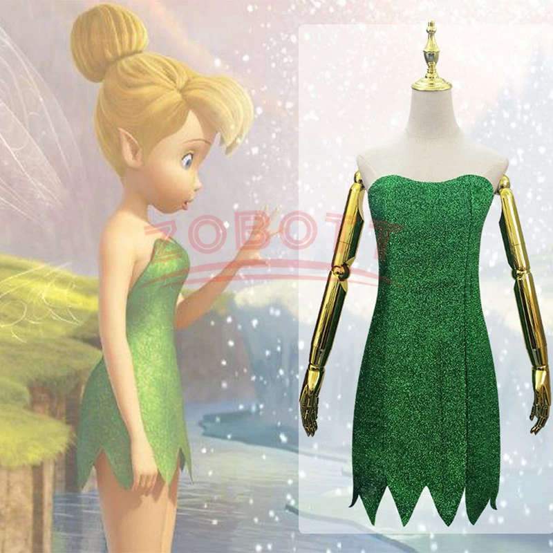 Disney Miss Tinker Bell Cosplay Costume Set Dress Suit Halloween Prop