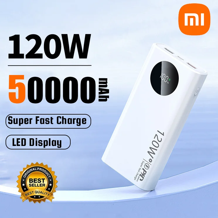 Xiaomi 120W Fast Charge Powerbank 50000mAh High Capacity Power Bank  Portable Battery Charger For iPhone Samsung Huawei 2025