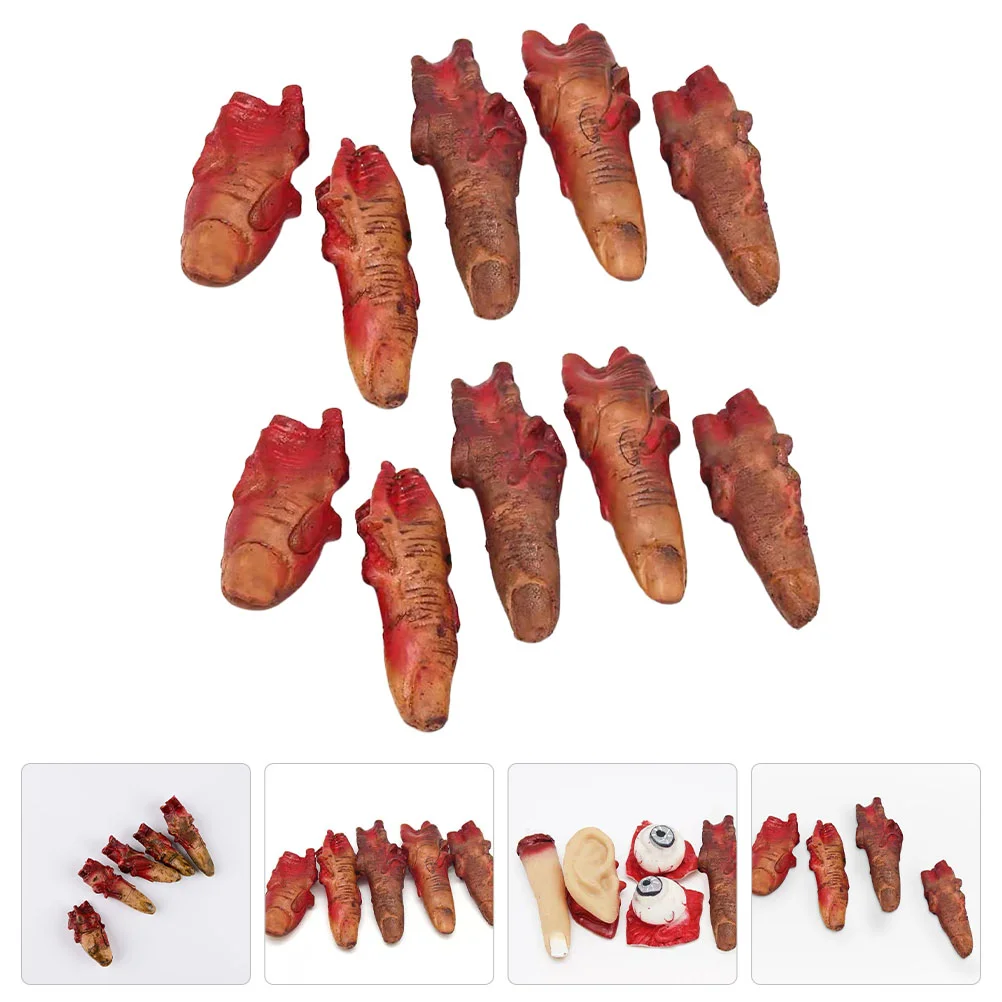 

10 Pcs Bloody Hand Lunch Box Halloween Horror Fingers Severed Fake Fall Decor for Kitchen