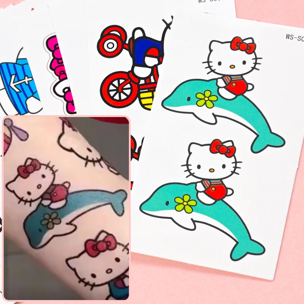 30 teile/satz Sanrio Hallo Kitty Temporäre Tattoos Aufkleber Nette Kawaii Anime KT Katze Wasserdichte Tattoos Aufkleber für Kinder Mädchen Geschenke