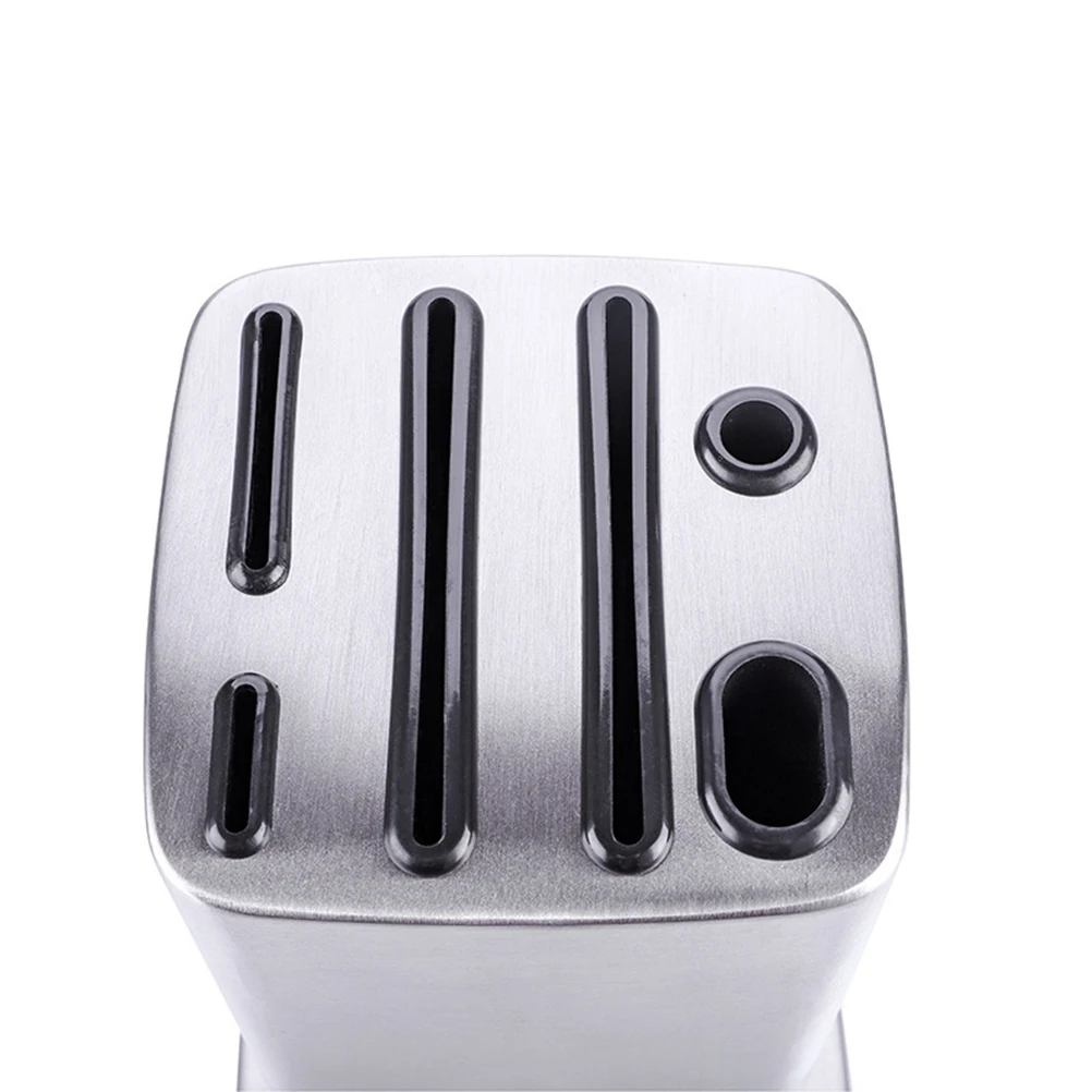 

6 Slots Knife Storage Rack Stainless Steel Cutlery ganizer Compact St Anti Slid Pad Multifunctional Kitchen Tool Holder Thick