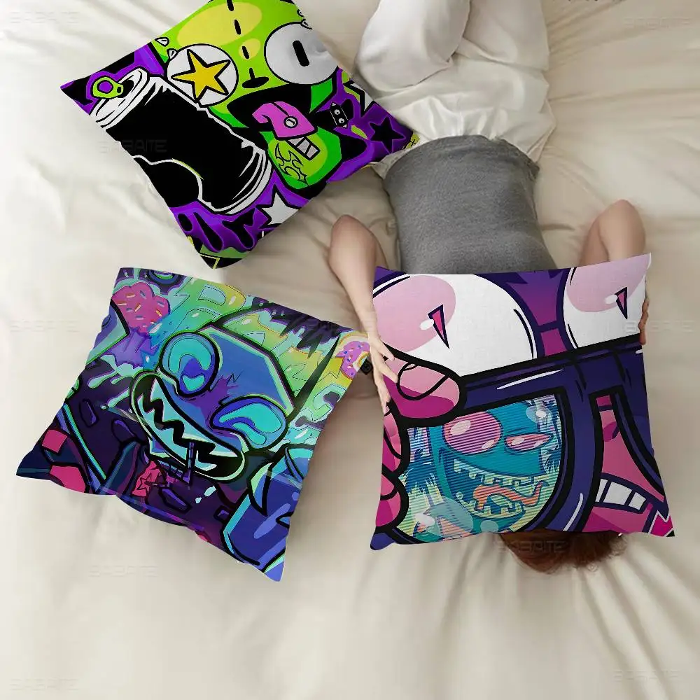 Cartoon I-invader Zim Maple Design Cushion Cover Happy Autumn Harvest decor Holiday Decorati Pillow Cover