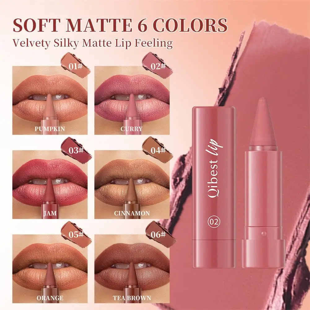 Twist Up Lip Liner Lipstick Pen Multipurpose Powder Blusher Velvet Matte Waterproof Lip Contour Non Stick Cup Lip Rouge Makeup - view 5