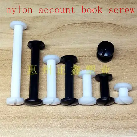 500sets m5*6/8/10/12/15/20/25/30 white or black nylon Sex bolt chicago screw book binding post screws