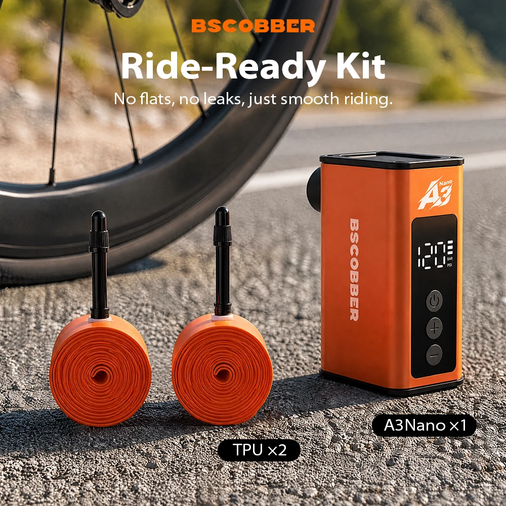 BSCOBBER A3nano Portable Tire Inflator 700c TPU Electric Bicycle Air Compressor Cycling Gauge Wireless Pump Bike Accessorie