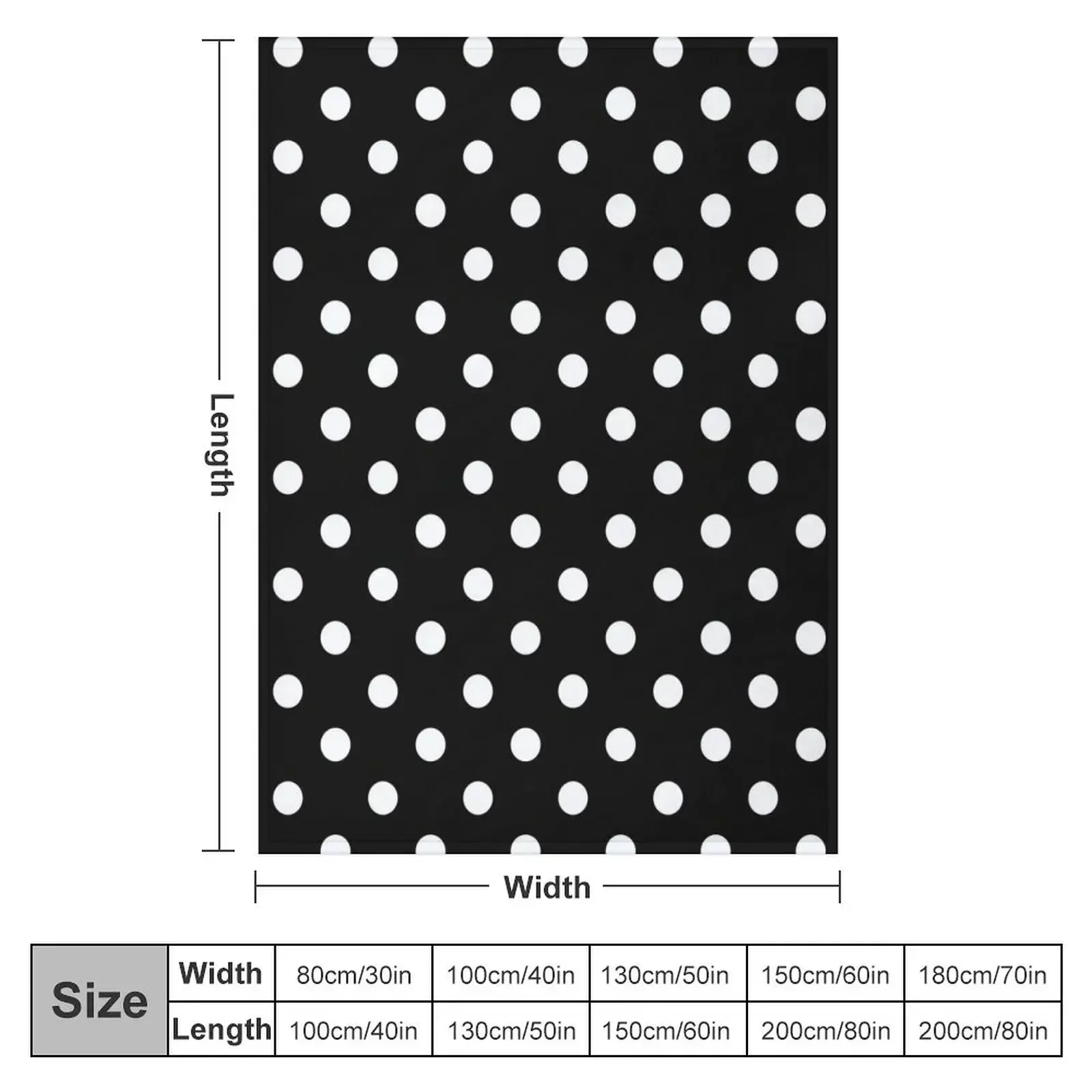 White Polka Dots on Black Throw Blanket Plaid on the sofa Summer Beddings Softest Luxury Brand Bed linens Comforter Blankets