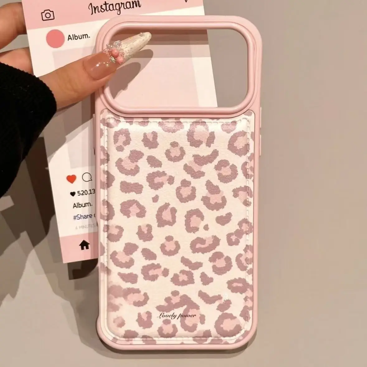 Simple Korean Pink Retro Leopard Pattern Phone Case For iPhone 17 AIR 16 15 14 13 12 11 PRO MAX PLUS Anti Drop Dustproof Cover