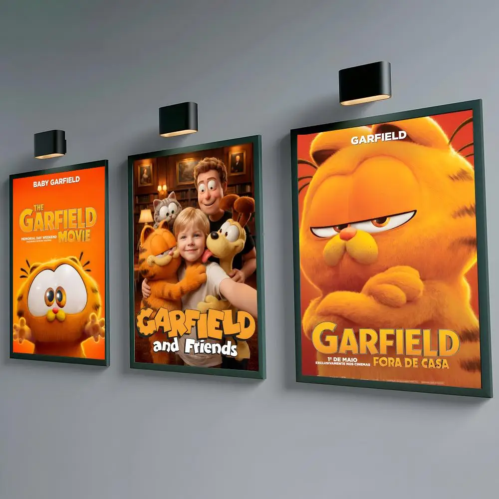 Character Garfield Poster Self-adhesive Waterproof Paper Sticker Coffee House Bar Room Wall Decor