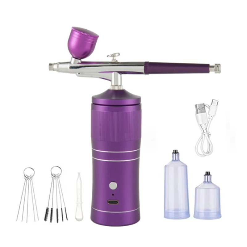 Airbrush Kit Compressor Airbrush For Handheld Rechargeable Nail Airbrush Machine For Painting Model Makeup Cake Decor