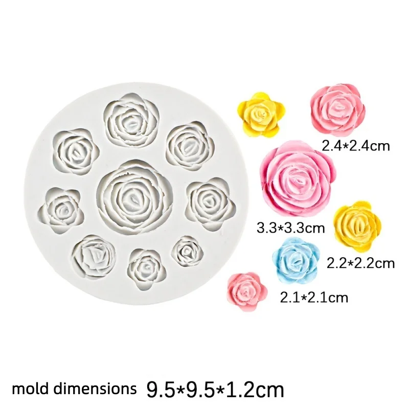 3D Flower letter Heart Silicone Mold DIY Chocolate Mould Large Small Size,Birthday Cake Decor Epoxy Resin Kitchen Baking Tool - view 5