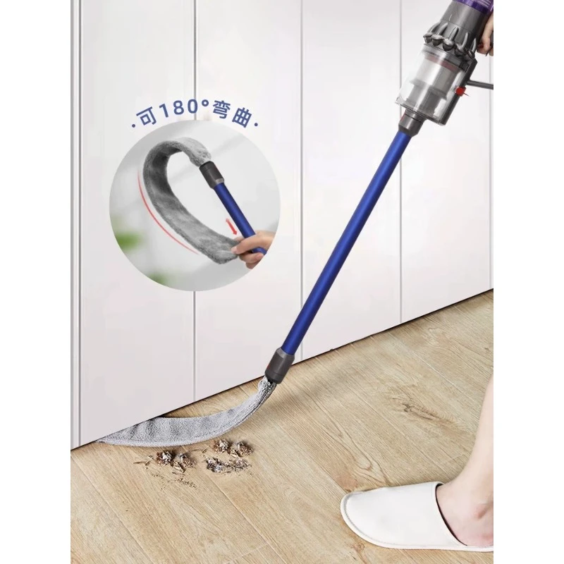 The vacuum cleaner's ultra-narrow and thin gap cleans the flat suction tip accessory