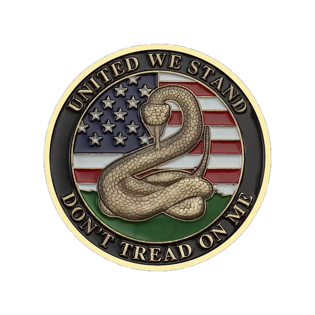 United We Stand Don't Tread on Me Souvenir Coin Liberty Bell 1776 Copper Plated Commemorative Coins