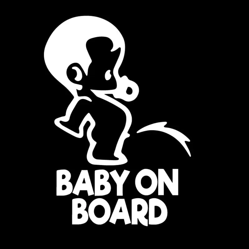 Car Stickers Personality Baby on Board Pee Vinyl Decals Car Motorcycle Helmet Refrigerator Laptop Decal 15cm