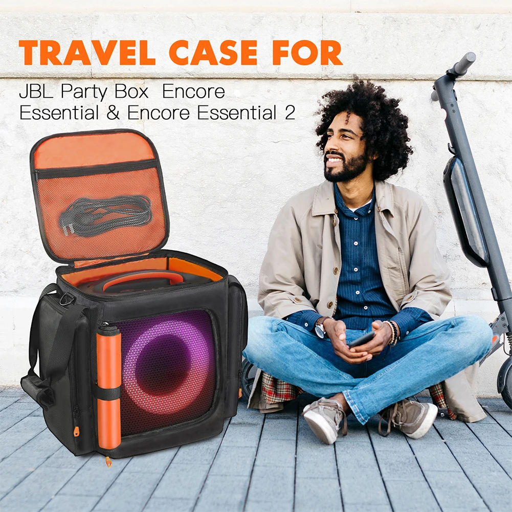ل JBL Partybox Encore Essential 2 مكبر صوت مبطن غطاء حماية سعة كبيرة مكبر الصوت حقيبة حمل مقاومة للصدمات Encore Essential
