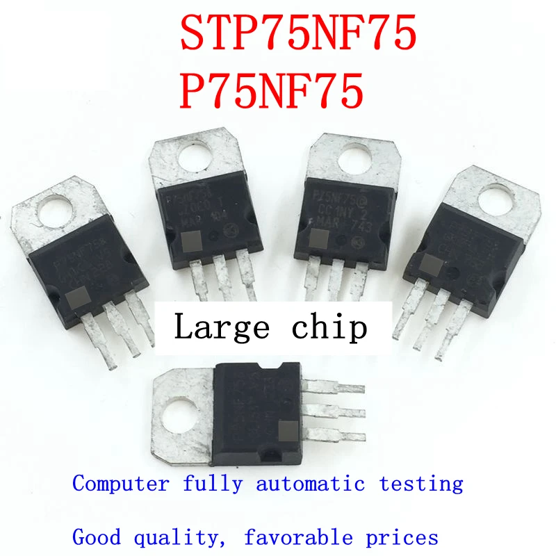 10pcs:STP75NF75 STP75N75 P75NF75 75NF75 75N75 MOSFET N-CH 80A 75V 300W TO-220-3