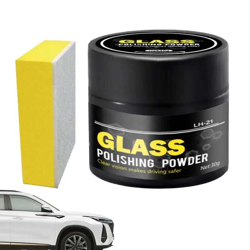30g Glass Scratch Remover Glasses Window Cleaner Powder Detergent Windshield Polish Car Glass Cleaning Powder Mirror Repair Kit