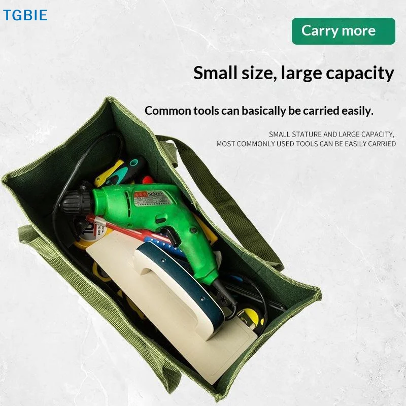 [TL]Heavy Duty Canvas Tool Pouch Scratch Resistant Large Capacity Storage Organizer for Construction Workers DIY Projects