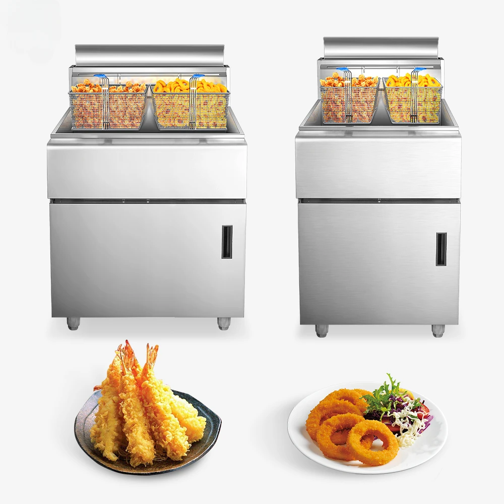 Wholesale Multifunctional Fish And Potato Chips Machine Two-Tank Gas Fryer Suitable for hotels&restaurants