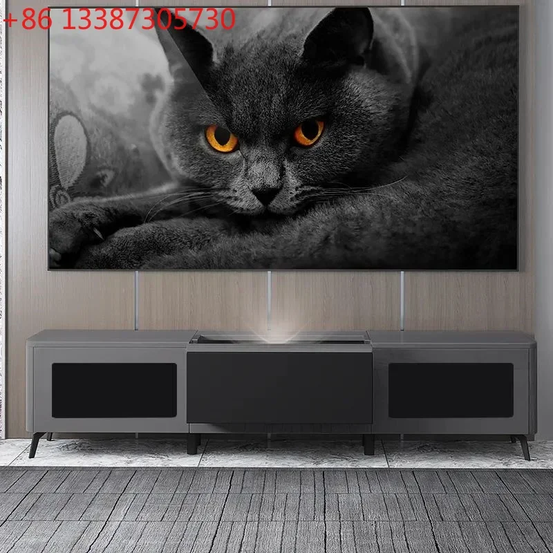 

88-100-120-дюймовый лазерный проектор с коротким фокусом, электрический умный телескопический шкаф для телевизора4567