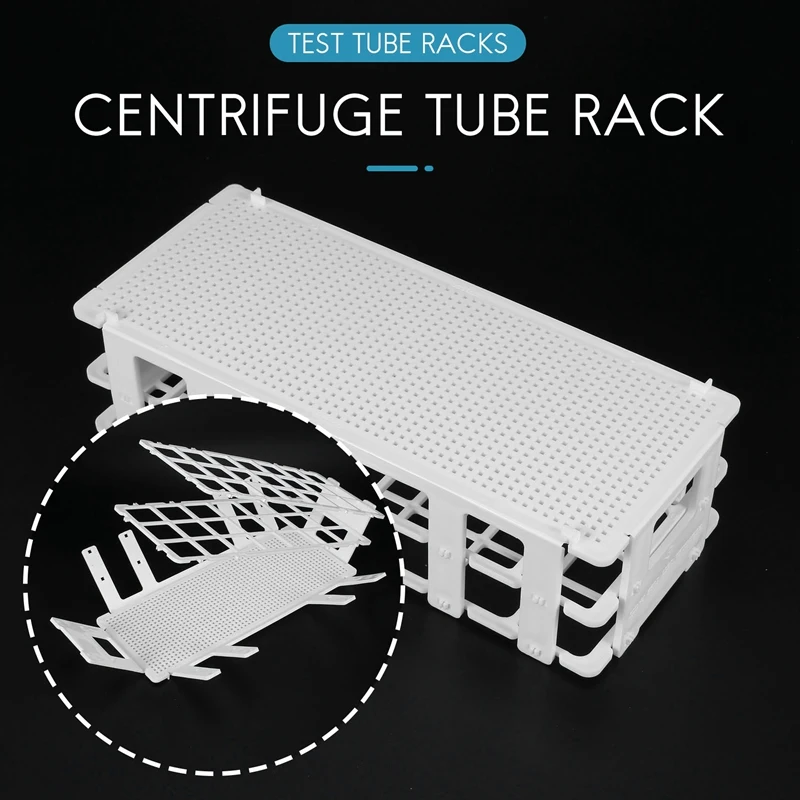 3 Packs Plastic Test Tube Rack, 21 Holes Lab Test Tube Rack Holder For 30Mm Test Tubes, White, Detachable (21 Holes)