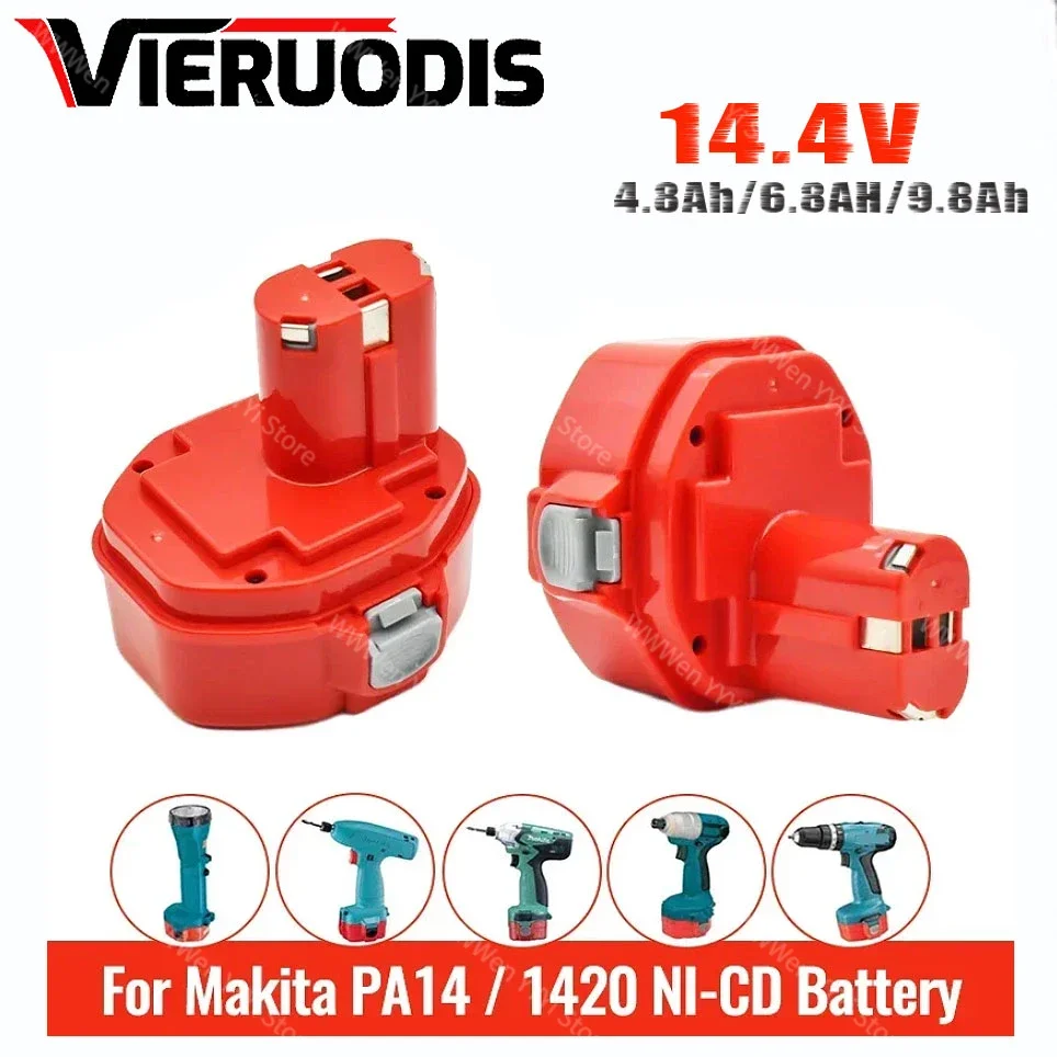 

14.4V 4800mAh Ni-CD Power Tools Rechargeable Battery Pack for Makita Cordless Drill PA14 1433 JR140D 1420 6280D 6281D 6333D