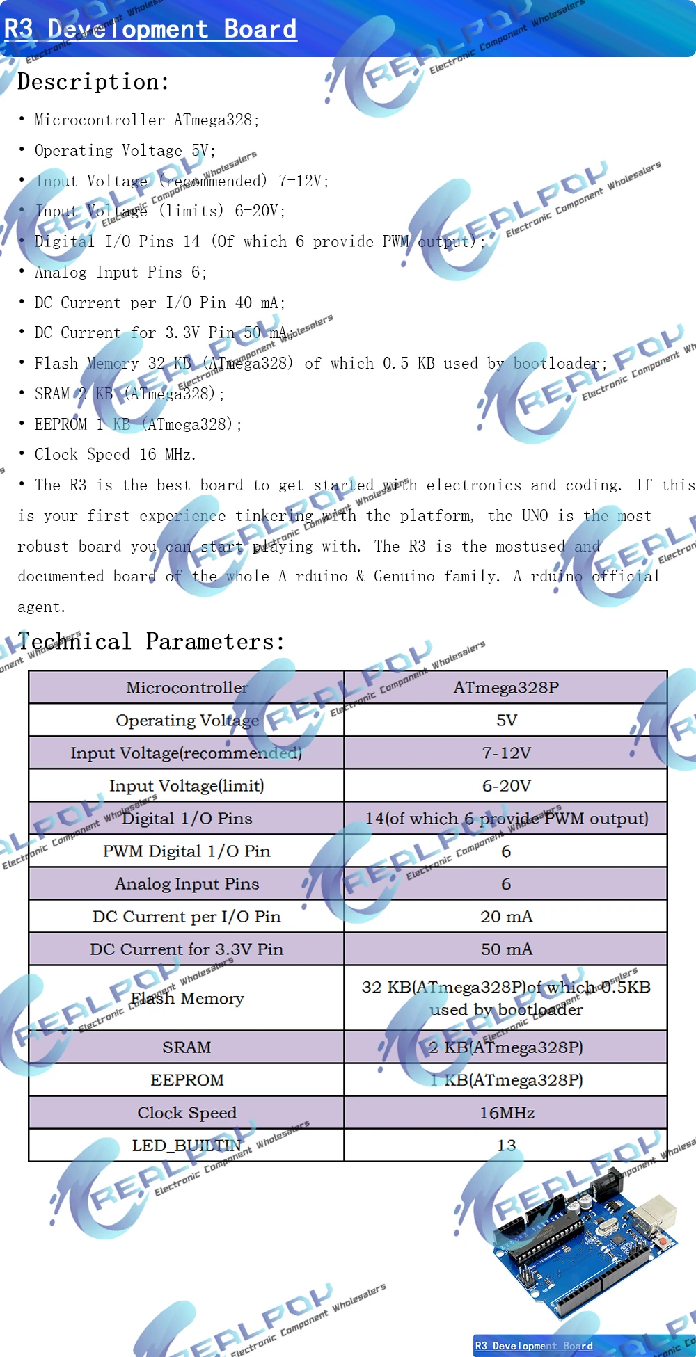 R3 CH340G+MEGA328P SMD-Chip 16Mhz R3 Entwicklungsboard für R3 Entwicklungsboard USB-Kabel ATEGA328P ATMEGA16U2 – Detail 2