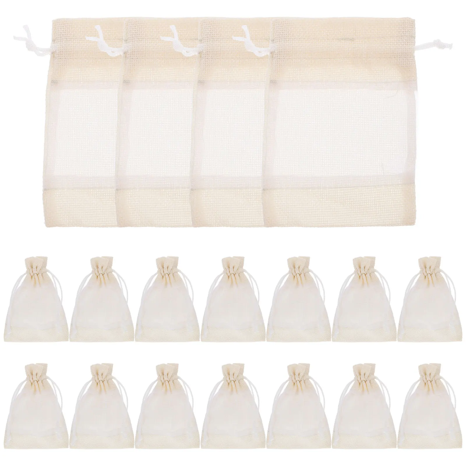 

20PCS Drawstring Makeup Pouches Stylish Linen Gift Bags Versatile Storage Solutions Empty Sachets for Parties Weddings