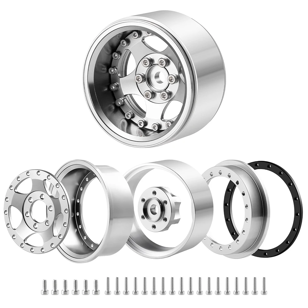 MIBIDAO 4 قطعة 2.2 بوصة 30 مللي متر سبائك الألومنيوم Beadlock جنوط عجلات محور ل محوري RBX10 الشبح TRX-4 1/10 RC الزاحف سيارة ترقية أجزاء #3