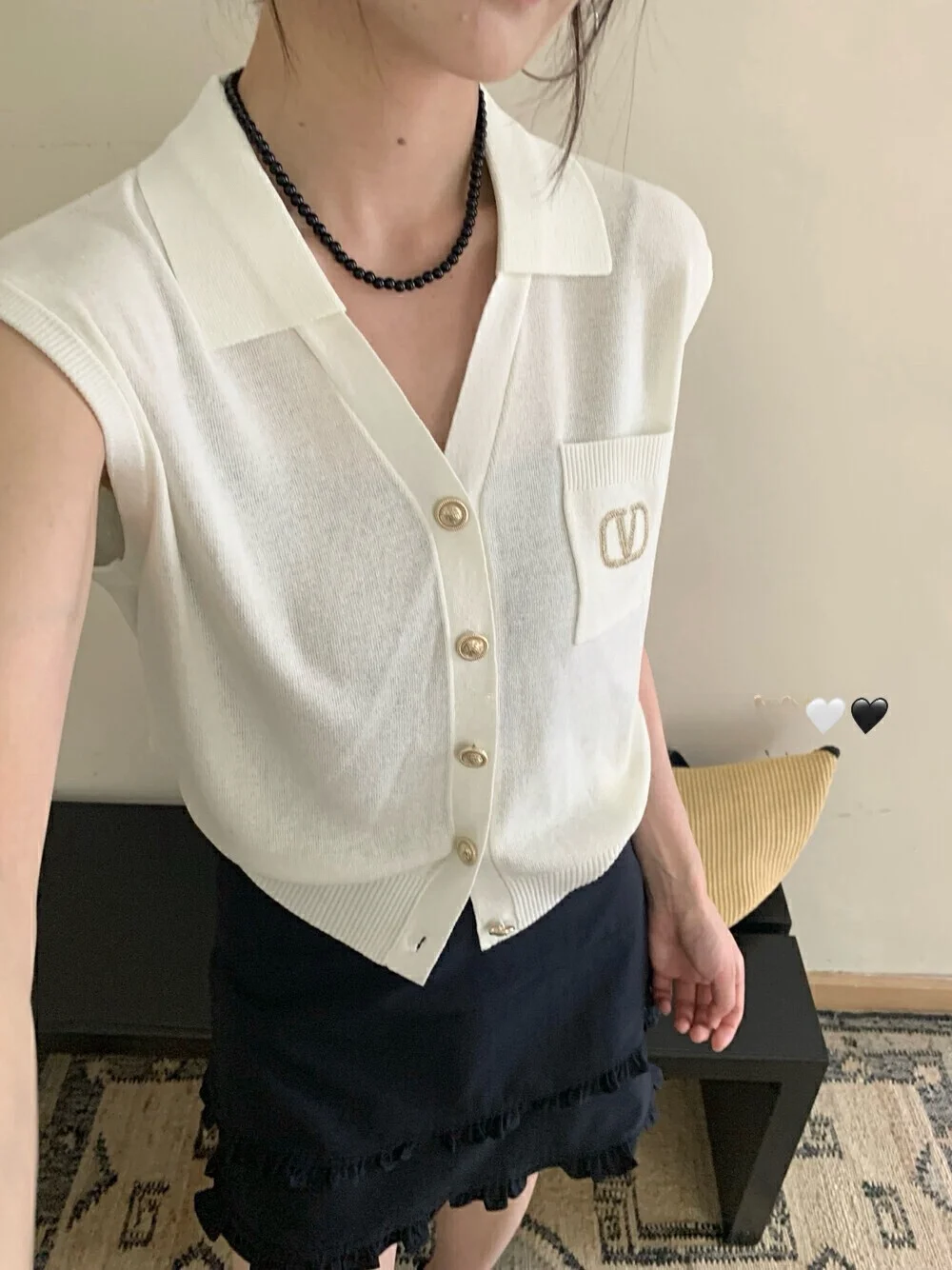 Cárdigan de punto coreano Sle Ne Ice Silk Svel para mujer, chaleco versátil adelgazante, Top para el verano de 2025 de Mi Yaka Man
