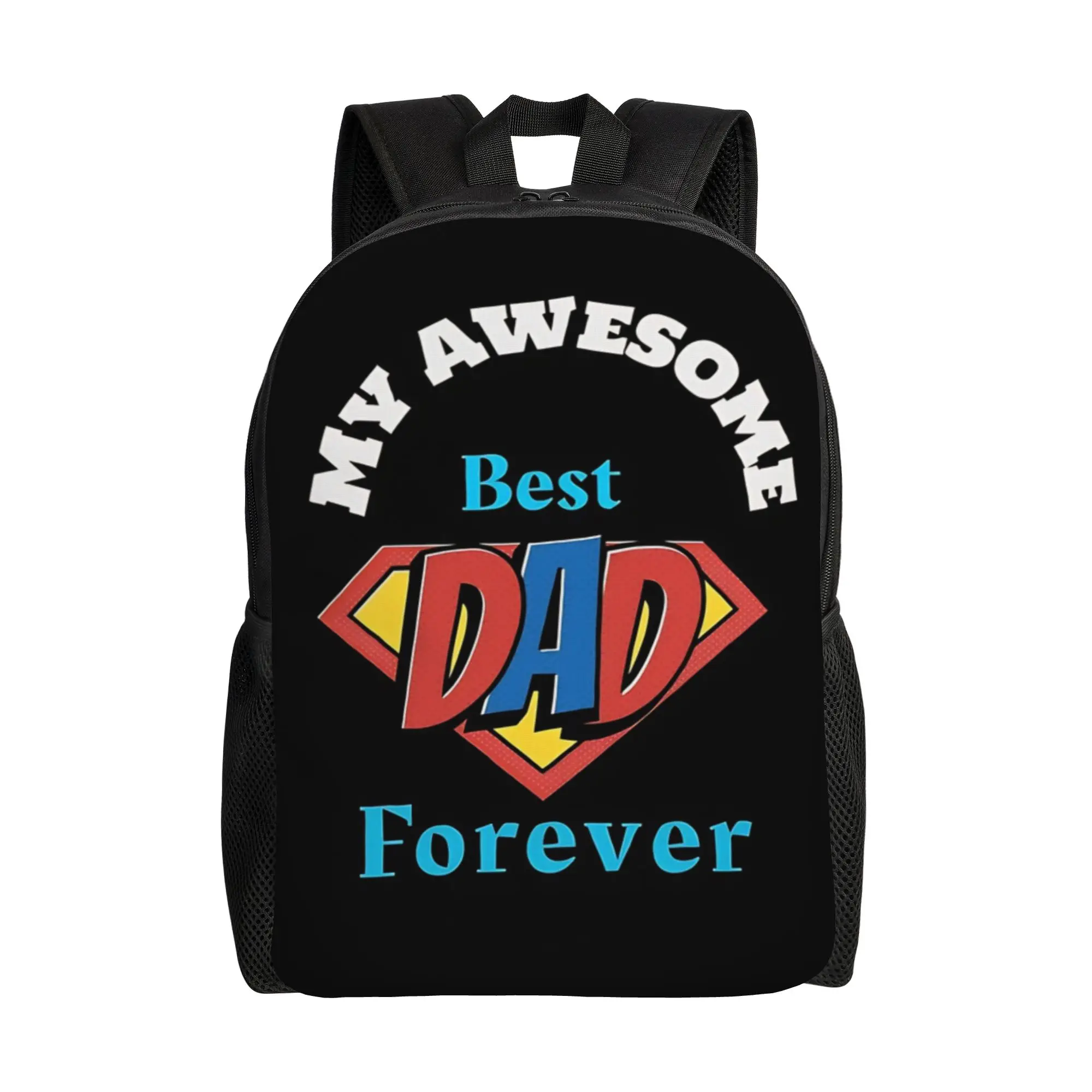 

Back to school season Retro Washable My awesome best dady Schoolbag Father's Day Male Lady Backpack