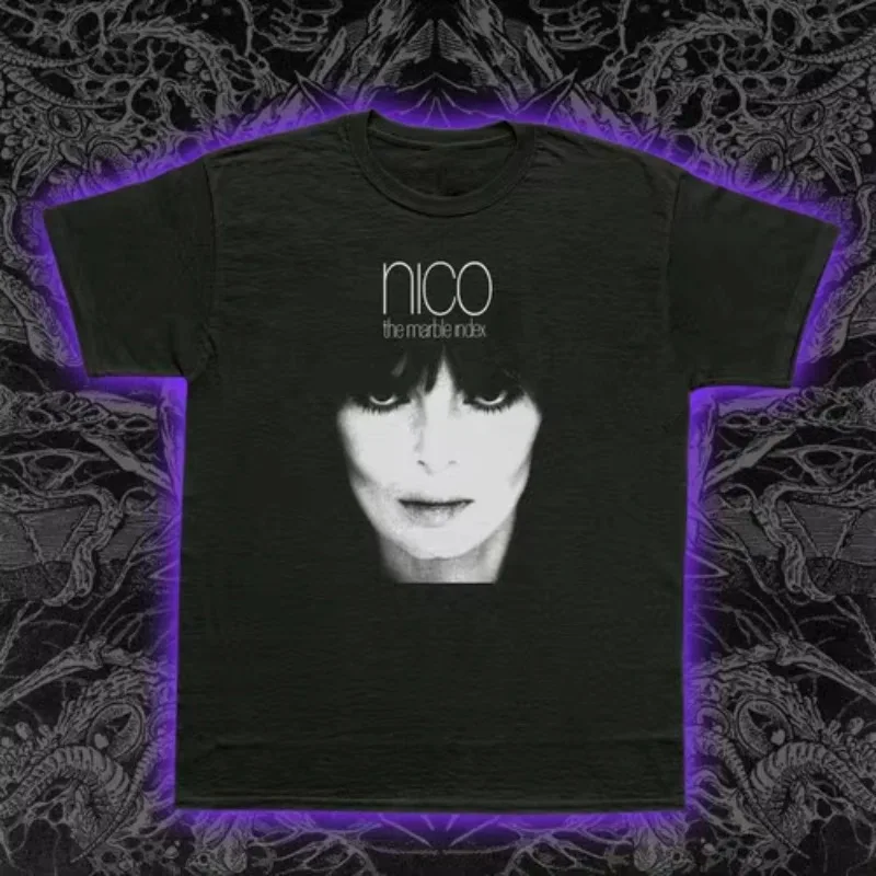 Nico Halftone T-shirt Velvet Underground Avant-garde Music Style Couple Streetwear Top Retro Gothic T-shirt