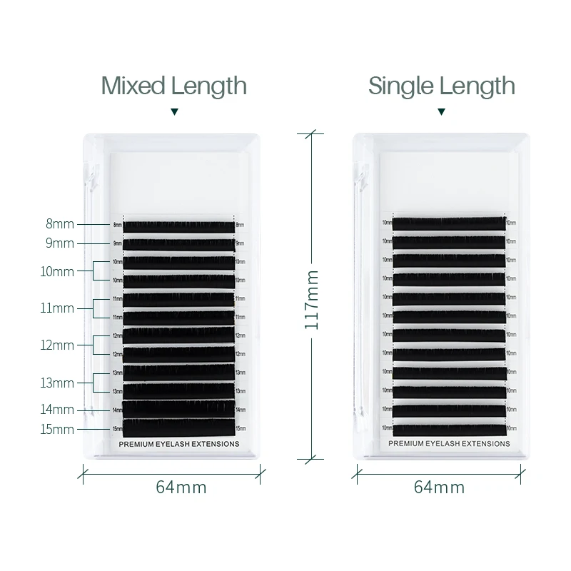 Song Lashes 12 Rows Double Tips Flat Lashes Individual Eyelash Extensions0.15/0.20 mm Thickness C/ CC/D Curls Makeup Supplies