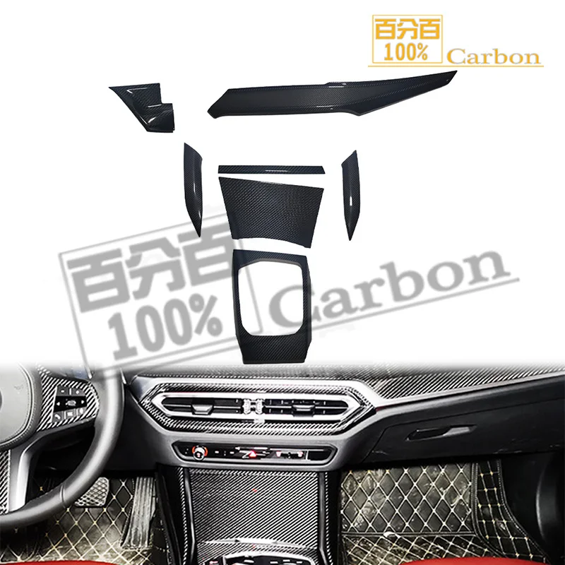 

Комплект из 7 элементов интерьера из настоящего сухого карбона для BMW G20 LCI G22 G80 G82 M3 M4 2025+ (только для леворульных авто)