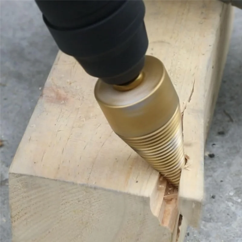 A19F-5Pcs Drill Bit Removable Cones Kindling Wood Splitting Logs Bits Heavy Duty Electric Drills Durable Easy To Use (42Mm/1.65I