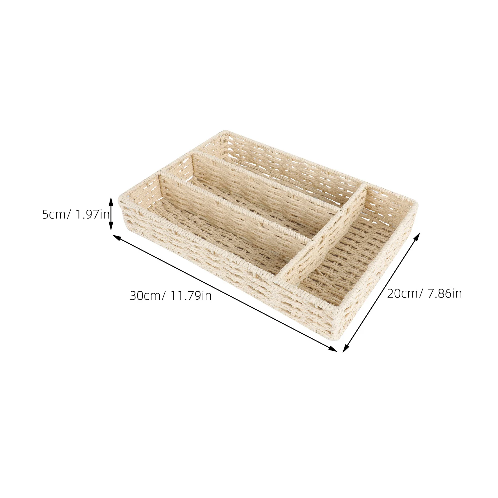 

1Pcs Storage Basket Hand-Woven Natural Design Household Organizer for Keys Candies Books Sundries Tea Table Closet Desktop Use